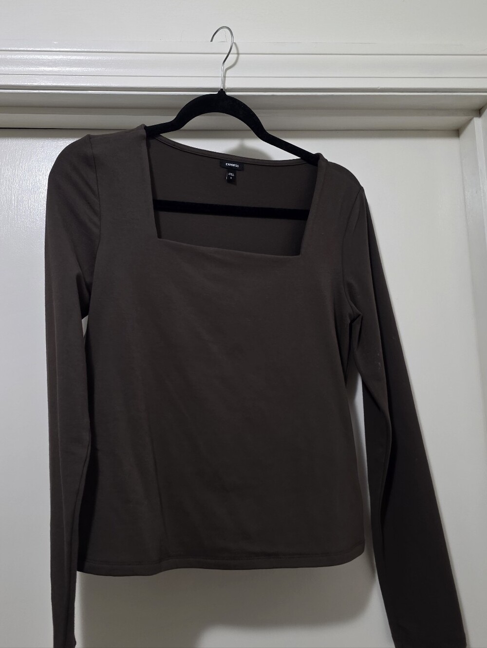 Express Brown Square Neck Top